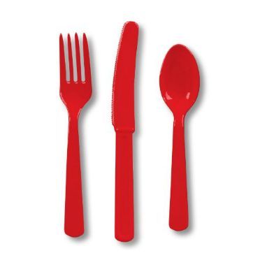 Red Plastic Cutlery