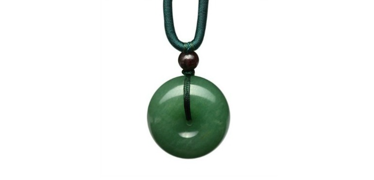 Jade Peace Button Pendant Necklace